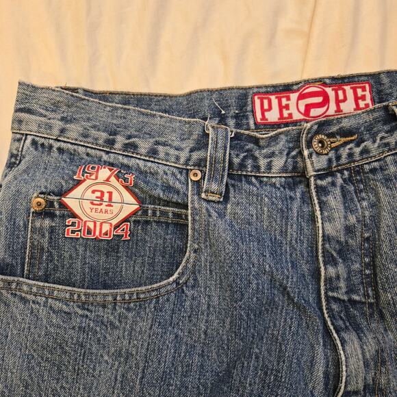 Vintage Pepe Jeans UK Size 36 x 33 PJL Patches and Embroidery Y2K *read* - Picture 2 of 15